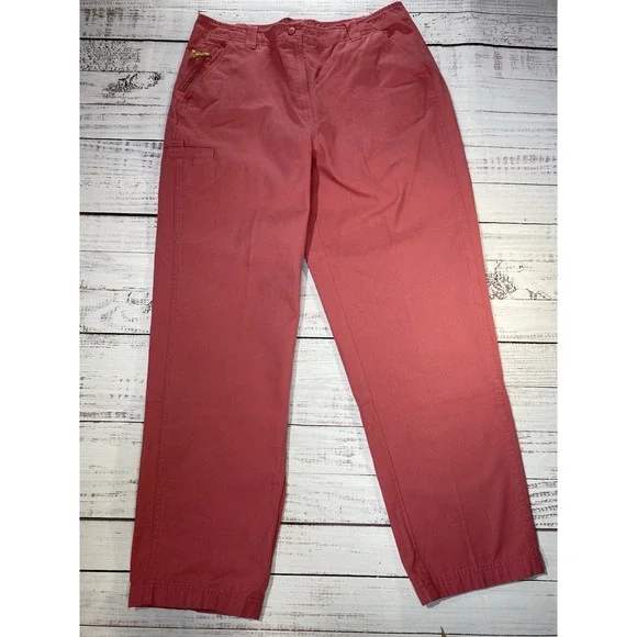 LL Bean Women Pants Coral Ankle Tapered Hiking Outdoors Casual Size 16 Cotton - Picture 2 of 9